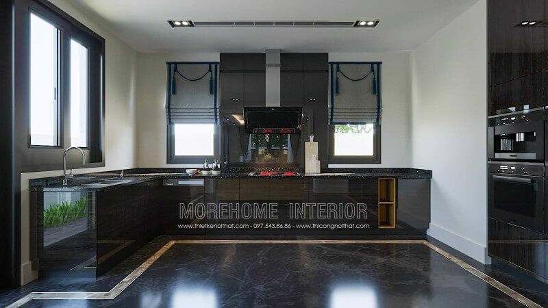 Mẫu tủ bếp gỗ công nghiệp acrylic hiện đại cao cấp